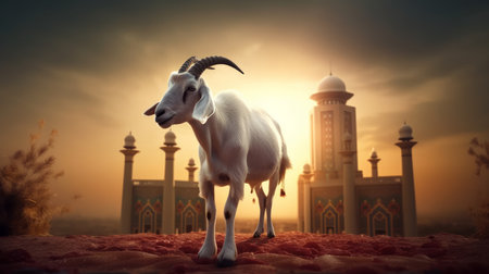Eid Al Adha Mubarak background. Illustration Generative AIの素材