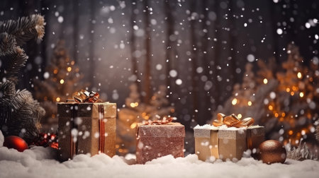 Christmas background. Illustration Generative AIの素材