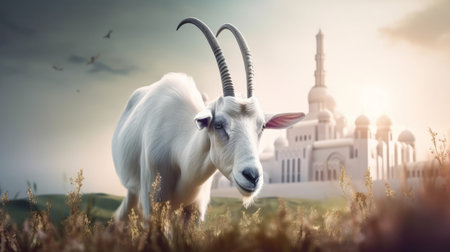 Eid Al Adha Mubarak background. Illustration Generative AIの素材
