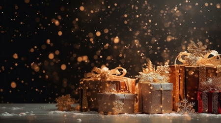 Christmas background. Illustration Generative AIの素材