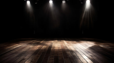 black stage background. Illustration Generative AIの素材
