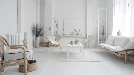 Scandinavian style room. Illustration Generative AIの素材