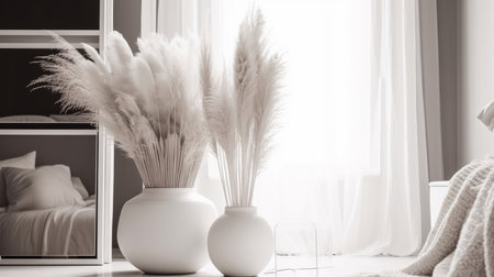 Interior design with Pampas grass, Illustration Generative AIの素材