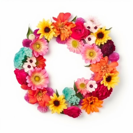 Floral summer frame. Illustration Generative AIの素材