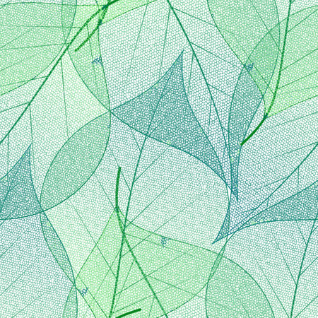 Green leaves seamless pattern. Vector Illustrationの写真素材