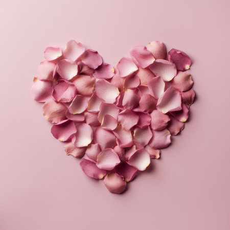 Heart from rose petals. Illustration Generative AIの素材