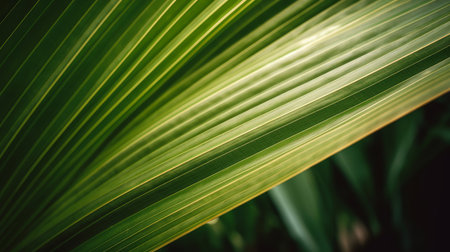Green palm leaf background. Illustration Generative AIの素材