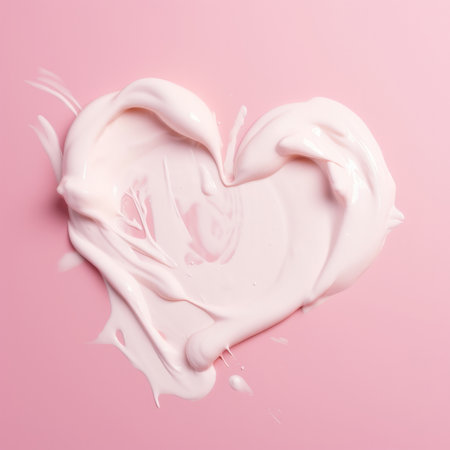 Heart shape from cream. Illustration Generative AIの素材