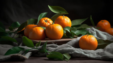 Mandarins background. Illustration Generative AIの素材