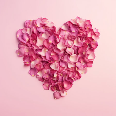 Heart from rose petals. Illustration Generative AIの素材
