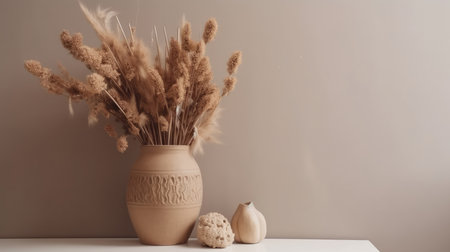Dry flowers in vase. Illustration Generative AIの素材
