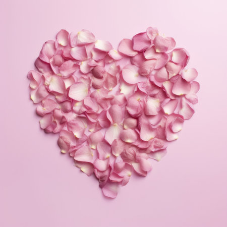 Heart from rose petals. Illustration Generative AIの素材