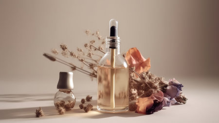 cosmetic serum bottle. Illustration Generative AIの素材