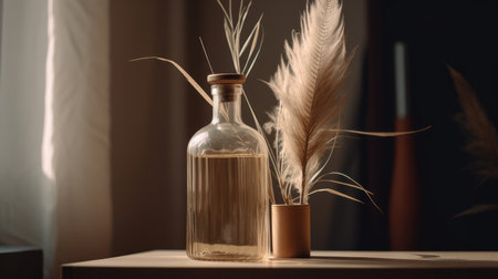 Dry grass interior. Illustration Generative AIの素材