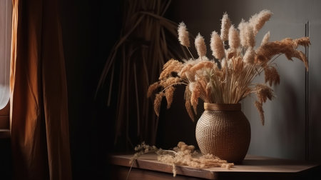 Elegant bohemian flower composition. Illustration Generative AIの素材