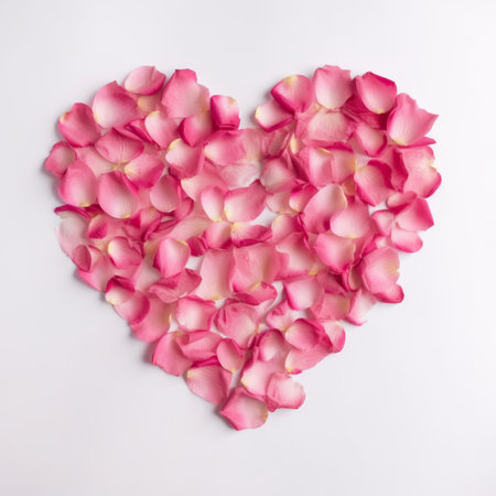 Heart from rose petals. Illustration Generative AIの素材