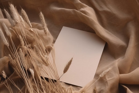 Natural background with blank paper. Illustration Generative AIの素材