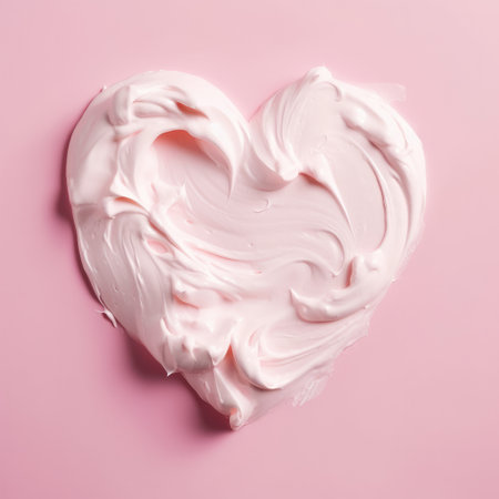 Heart shape from cream. Illustration Generative AIの素材