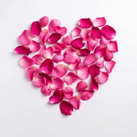 Heart from rose petals. Illustration Generative AIの素材