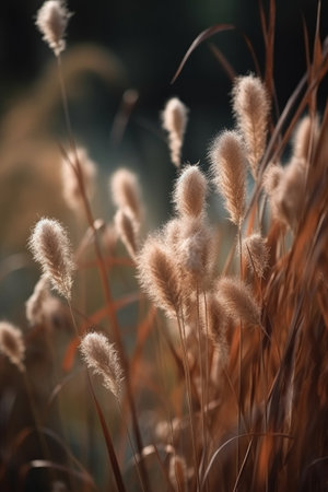 Natural background with dry grass. Illustration Generative AIの素材