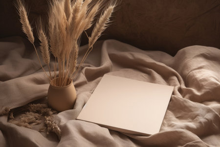 Natural background with blank paper. Illustration Generative AIの素材