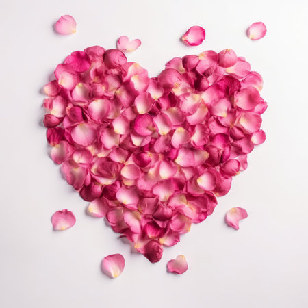 Heart from rose petals. Illustration Generative AIの素材