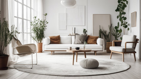 Scandinavian home interior. Illustration Generative AIの素材