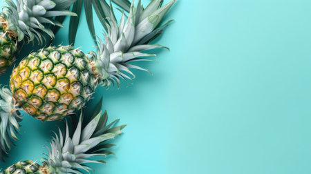 Pineapple tropical background. Illustration Generative AIの素材