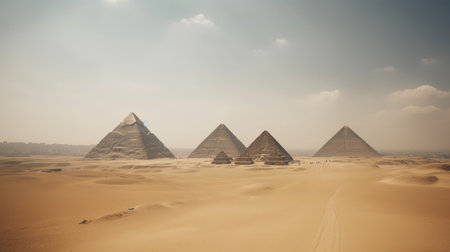 Egyptian pyramid background Illustration Generative AIの素材