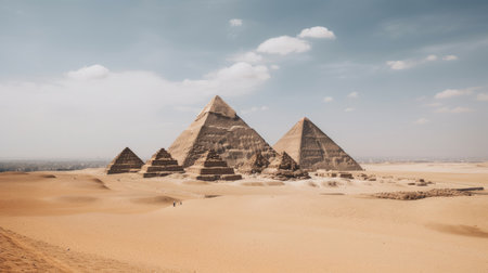 Egyptian pyramid background Illustration Generative AIの素材