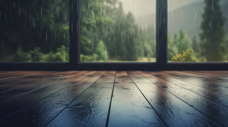 Summer rain background. Illustration Generative AIの素材