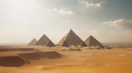 Egyptian pyramid background Illustration Generative AIの素材