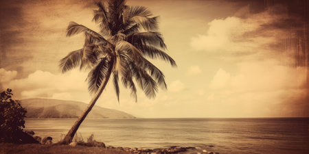 summer tropical background. Illustration Generative AIの素材