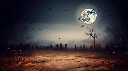 Halloween spooky background. Illustration Generative AIの素材