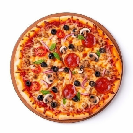 Hot pizza isolated. Illustration Generative AIの素材
