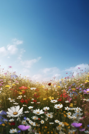 Natural flower background with copy space. Illustration Generative AIの素材