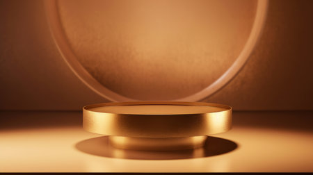 Empty golden podium. Illustration Generative AIの素材