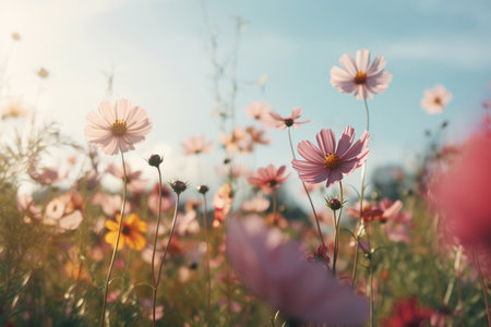 Natural flower background with copy space. Illustration Generative AIの素材