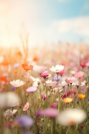 Natural flower background with copy space. Illustration Generative AIの素材