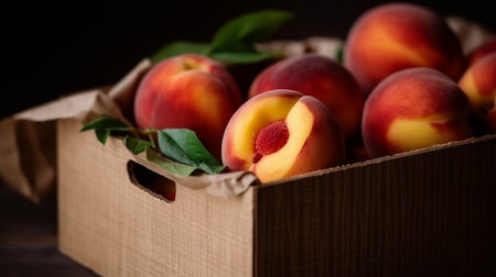 organic peach. Illustration Generative AIの素材