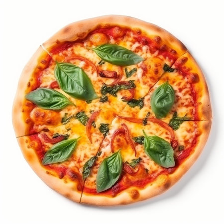 Hot pizza isolated. Illustration Generative AIの素材
