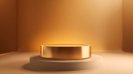 Empty golden podium. Illustration Generative AIの素材