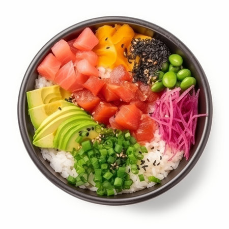 Poke bowl isolated Illustration Generative AIの素材
