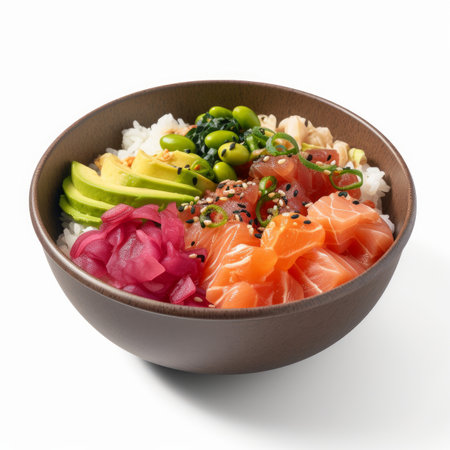 Poke bowl isolated Illustration Generative AIの素材
