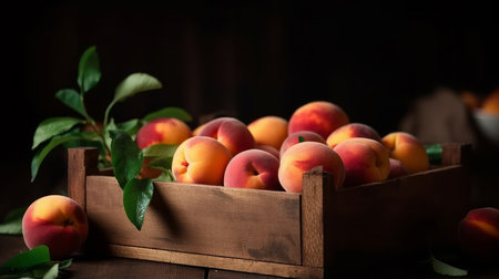 organic peach. Illustration Generative AIの素材