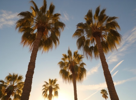 tropical palm background. Illustration Generative AIの素材