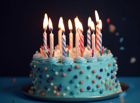 birthday cake background. Illustration Generative AIの素材