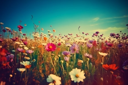 summer meadow. Illustration Generative AIの素材
