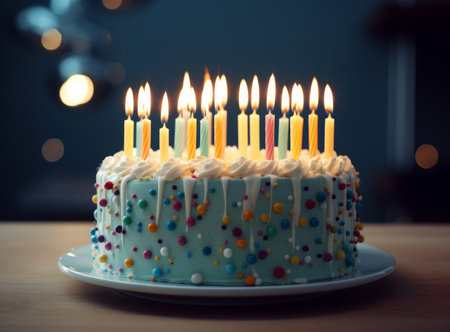 birthday cake background. Illustration Generative AIの素材