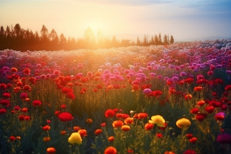 summer meadow. Illustration Generative AIの素材